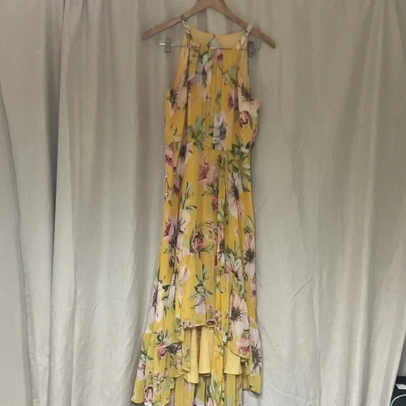 Vince Camuto Yellow Asymmetrical Ruffled Sundress - Picture 10 of 11